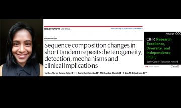 Dr. Indhu Shree Rajan Babu has published a major review in Nature Review Genetics, and has won the CIHR RDI Award.